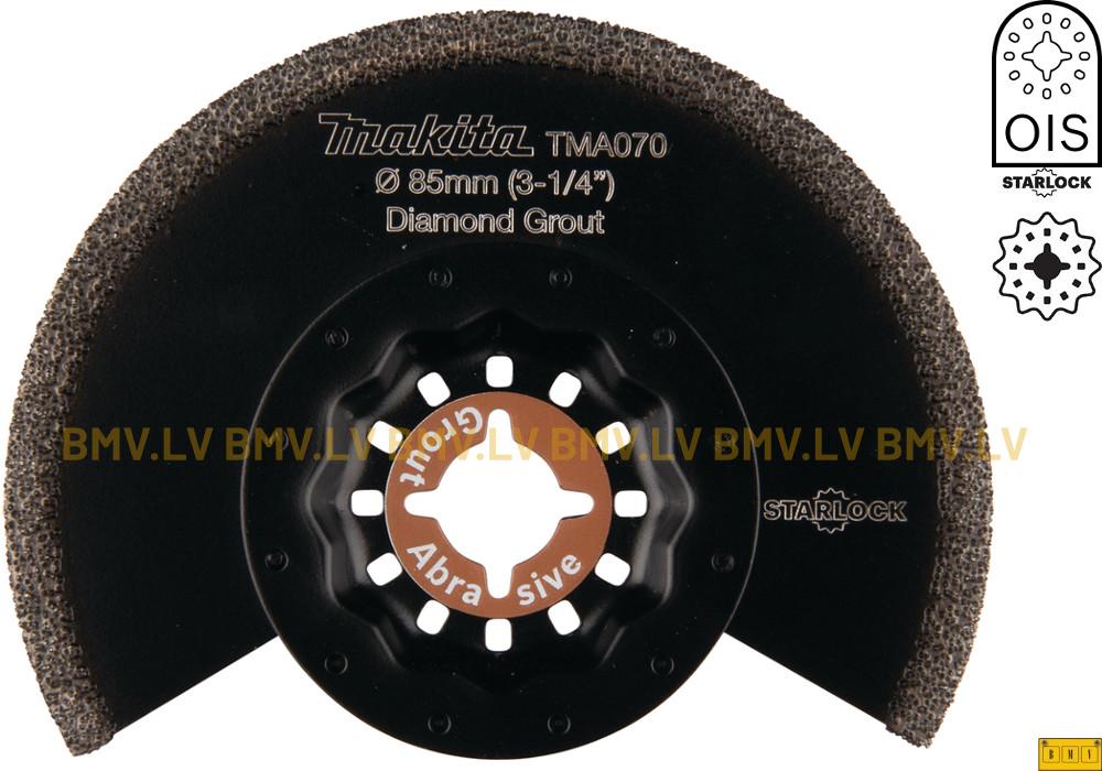 Diamond segmentzāģa asmenis 85mm Makita TMA070 B-65034 Grout Starlock