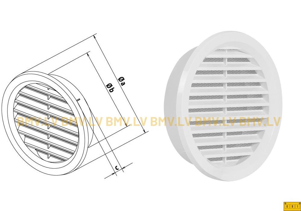 Ventilācijas reste VM diam.100mm