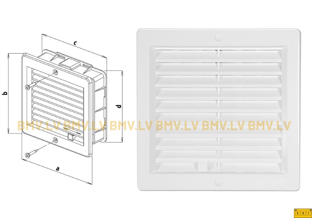 Ventilācijas reste VM 200x200U