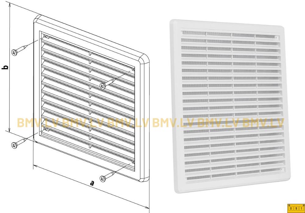 Ventilācijas reste VM 250x250K