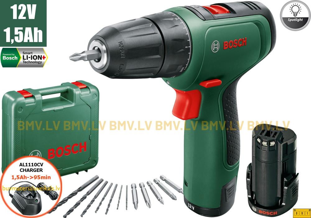 Urbjmašīna/Skrūvgriezis Bosch EasyDrill 1200 (2x1,5Ah, AL 1110 CV, case)