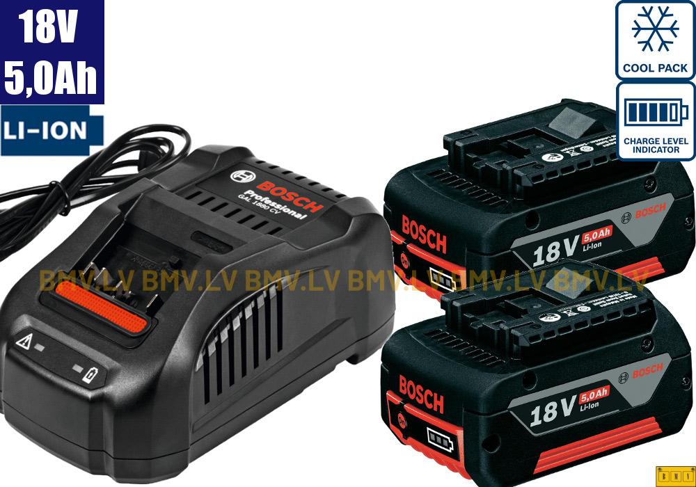 Lādēšanas komplekts Bosch Starter-Set 2 x GBA 18 V 5,0 Ah M-C + GAL 1880 CV