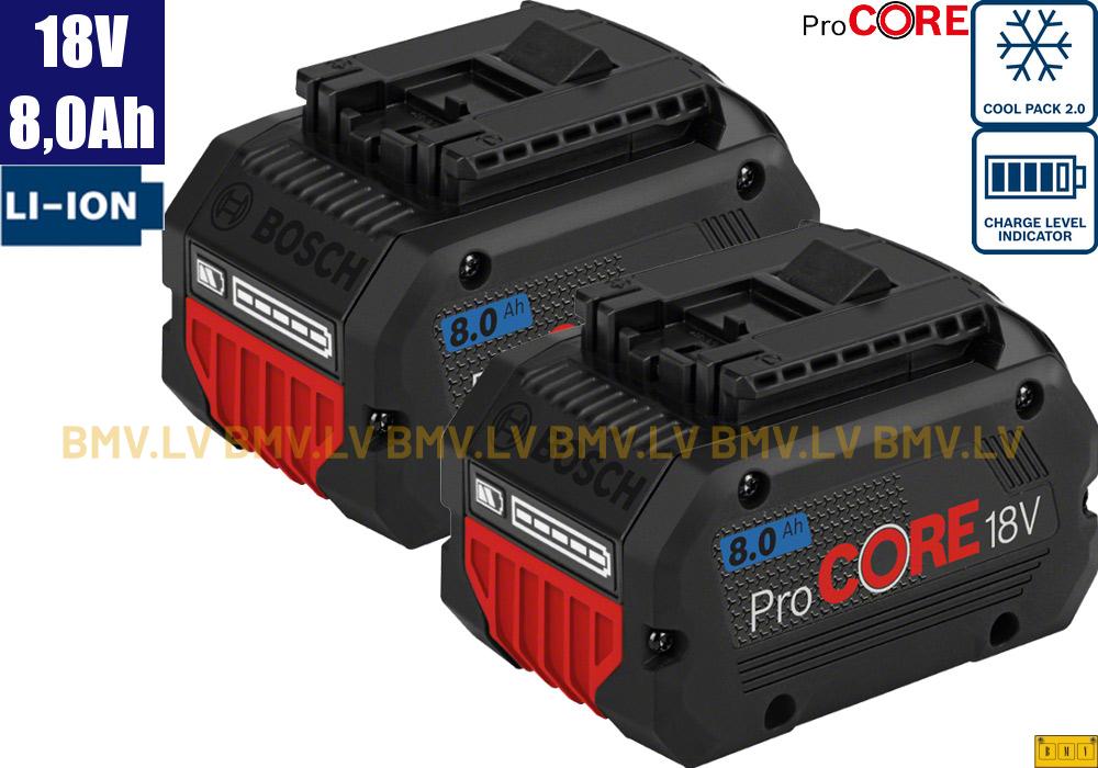 Akumulators Bosch ProCORE 18V 8.0 Ah Li-Ion (2gab)