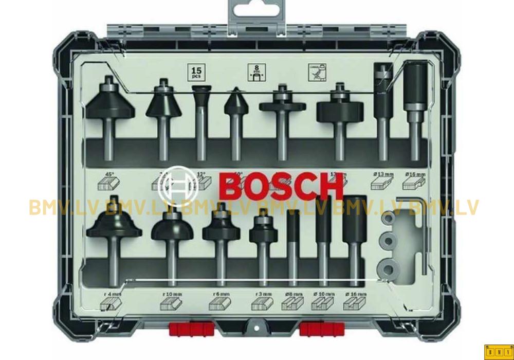 Frēžu komplekts Mixed 15gab 8mm Bosch