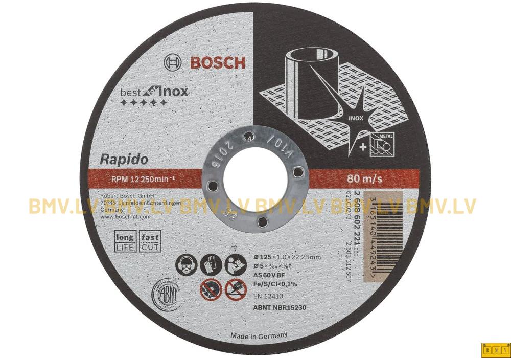 Griezējripa metālam Bosch Best for Inox+Metal 125x22.2mm A60 1.0mm