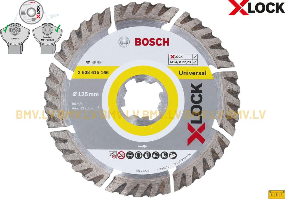 Dimanta griezējripa betonam Bosch standard for Universal 125x22.2mm X-Lock