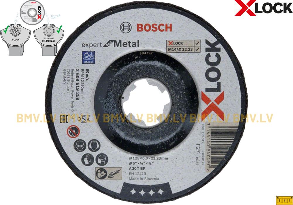 Slīpripa metālam Bosch Expert for Metal 125x22.2x6.0mm X-Lock