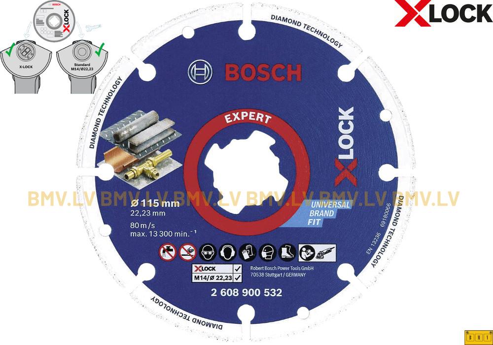 Dimanta griezējripa metālam Bosch Expert 115x22.2mm X-Lock