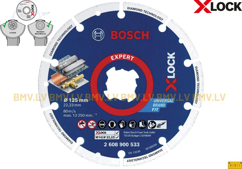 Dimanta griezējripa metālam Bosch Expert 125x22.2mm X-Lock