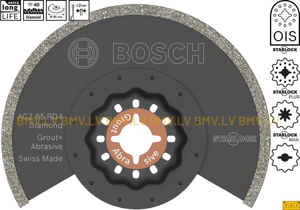 Diamant-RIFF segmentzāģa asmenis 85mm Bosch ACZ85RD / ACZ 85 RD Grout+Abrasive Starlock