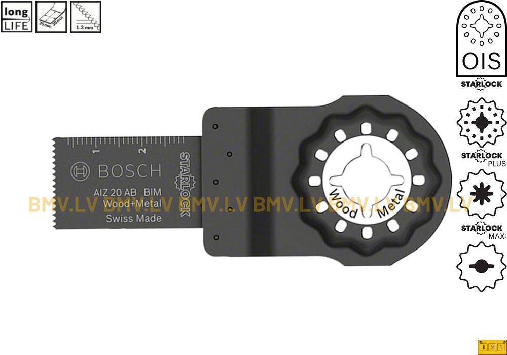 Asmenis 20mm Bosch AIZ20AB / AIZ 20 AB Wood+Metal Starlock