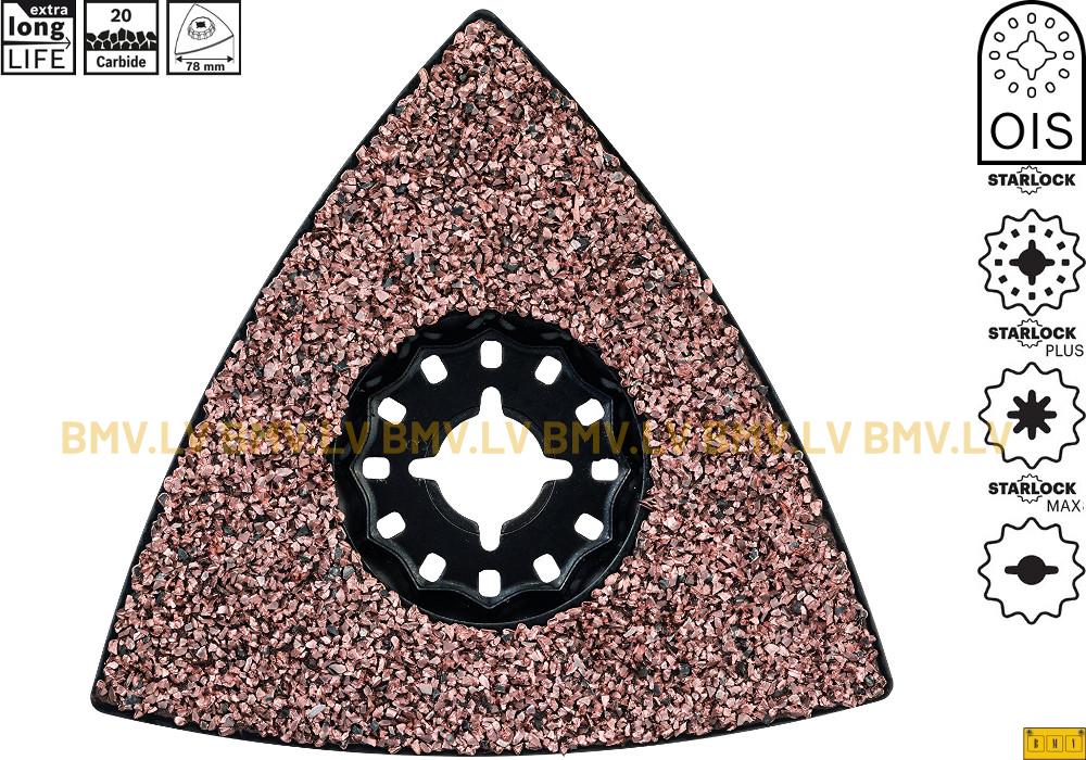 RIFF segmentzāģa asmenis 78mm Bosch AVZ78RT2 AVZ 78 RT2 Grout+Abrasive Starlock