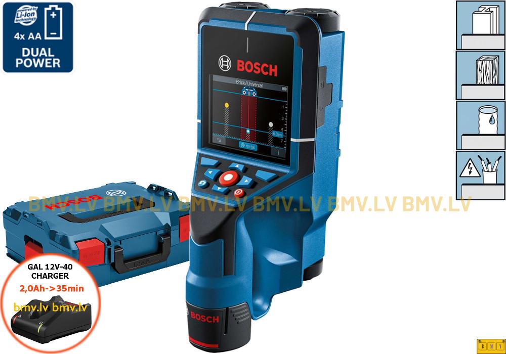 Meklēšanas iekārta Bosch D-tect 200 C (GAL 12V-40, GBA 12V 2,0Ah, L-Boxx)