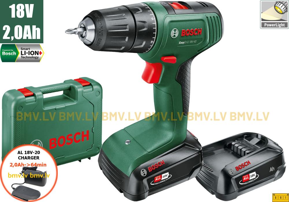 Urbjmašīna/Skrūvgriezis Bosch Easydrill 18V-40 (2x2,0Ah)