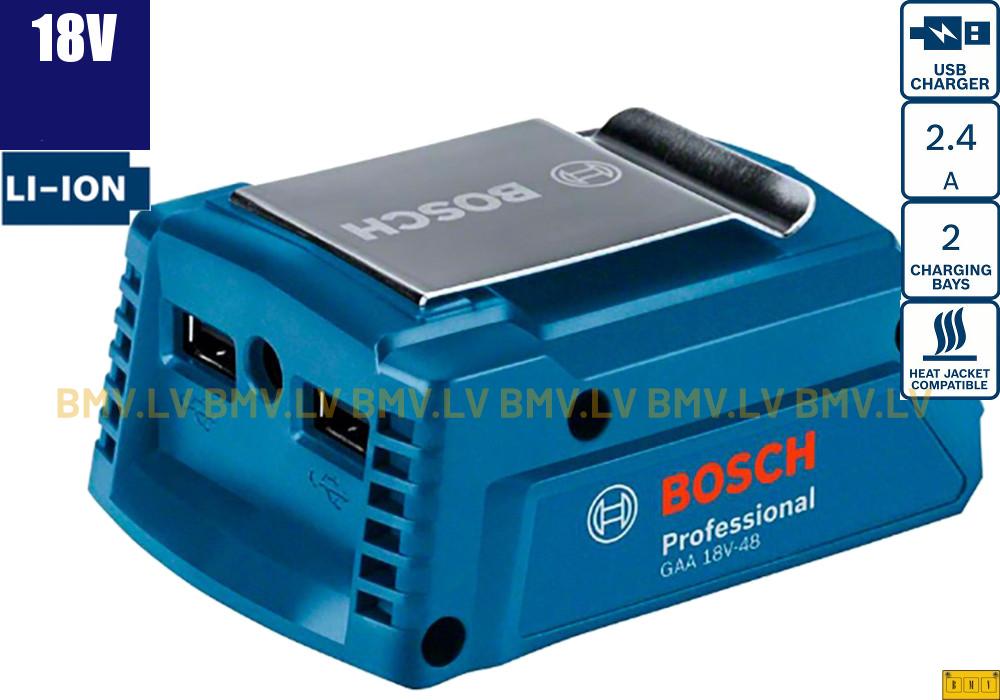 Akumulatoru adapteris 18V uz 2xUSB Bosch GAA 18V-48