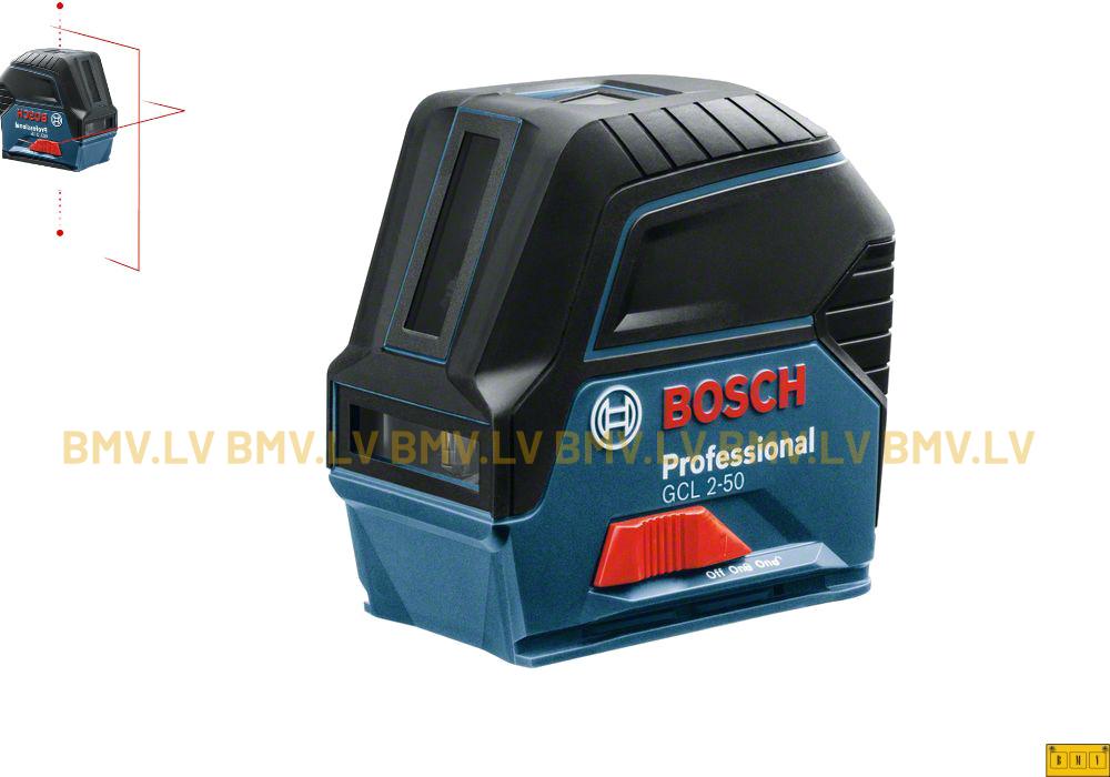 Kruststaru lāzerlīmeņradis Bosch GCL 2-50 (BEZ statīva)