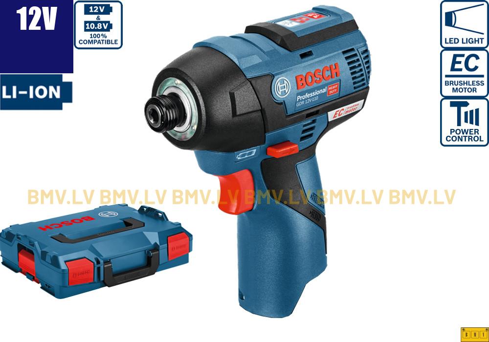 Impulsa skrūvgriezis 1/4" Bosch GDR 12V-110 (solo, L-Boxx)