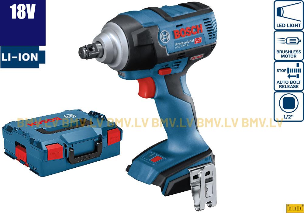 Impulsa uzgriežņatslēga Bosch GDS 18V-300 (solo, L-Boxx)