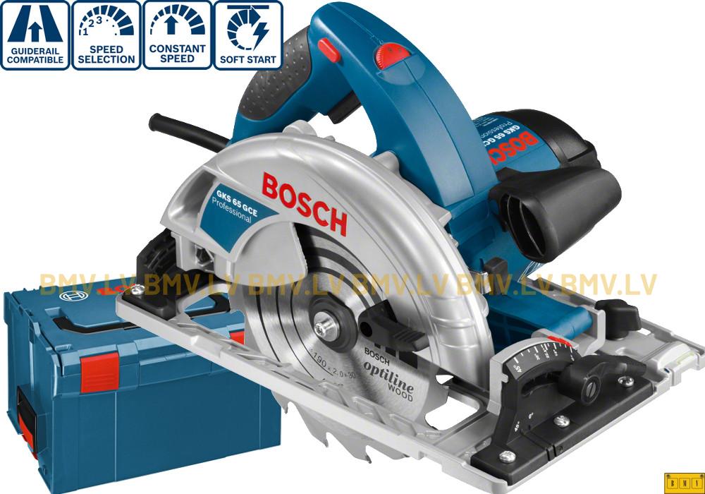 Rokas ripzāģis Bosch GKS 65 GCE (L-Boxx)