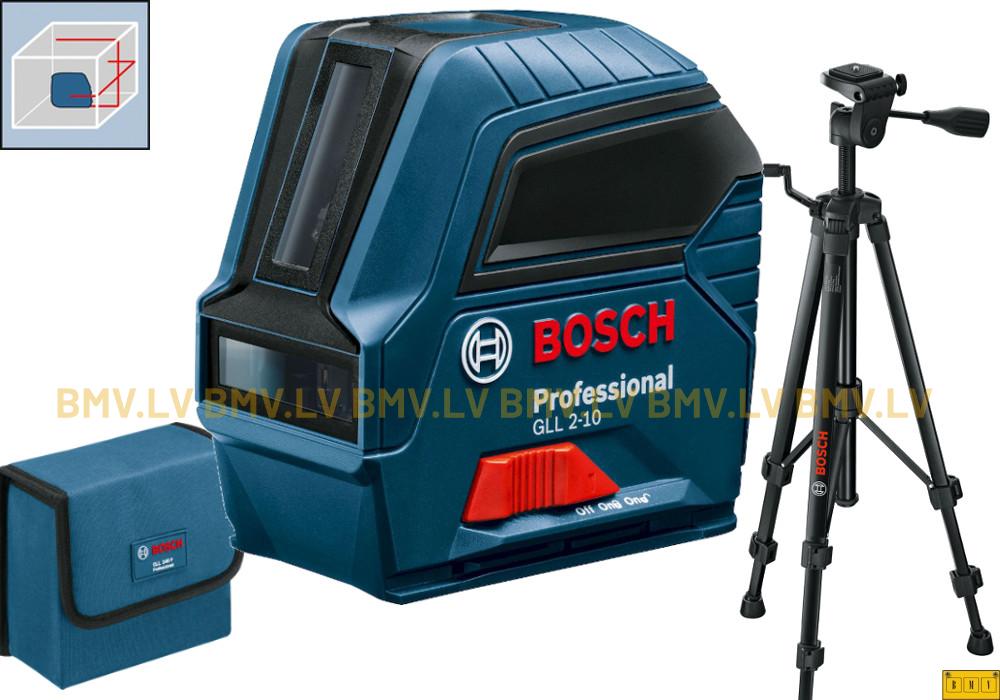 Kruststaru lāzerlīmeņradis Bosch GLL 2-10 (ar BT 150)