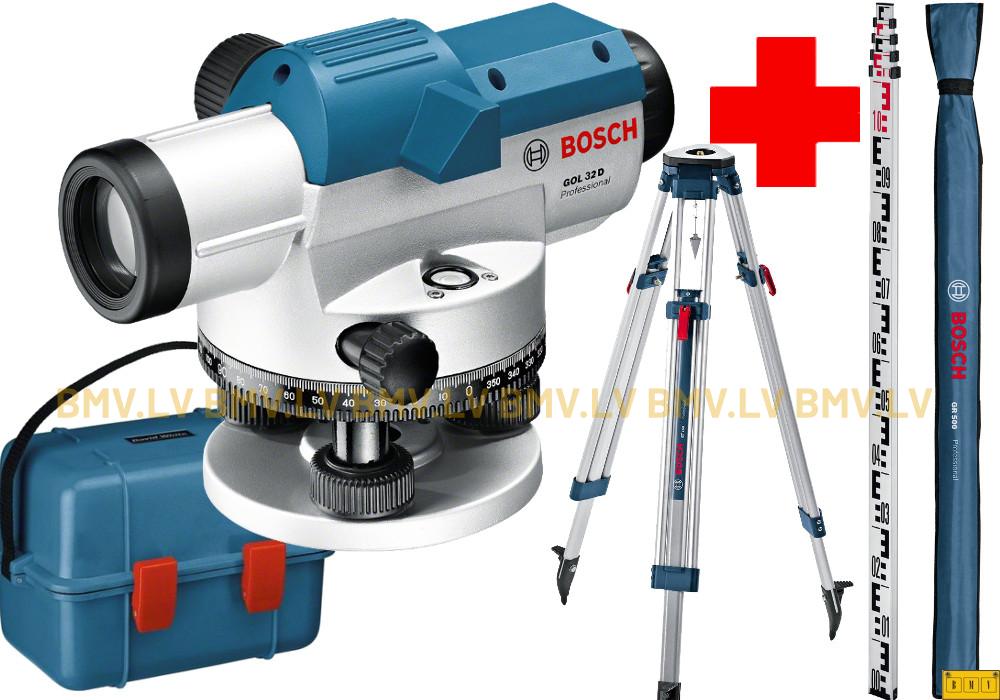 Optiskais nivelieris Bosch GOL 26 D + BT 160 + GR 500