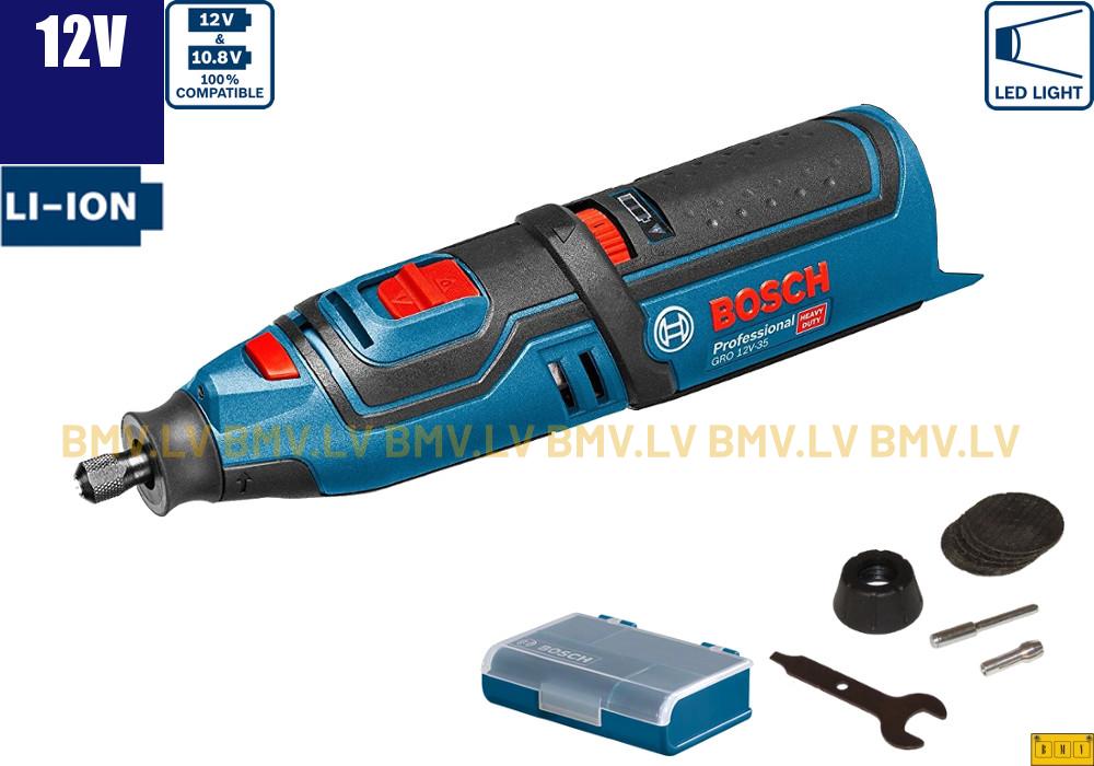 Taisnā slīpmašīna Bosch GRO 12V-35 (BEZ akku)