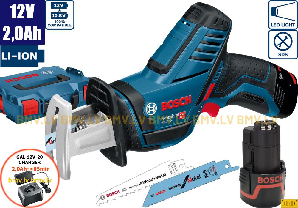 Zobenzāģis Bosch GSA 12V-14 (2x2,0Ah, GAL 12V-20, L-Boxx)