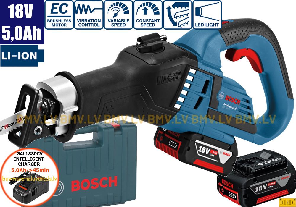 Zobenzāģis Bosch GSA 18V-32 (2x5,0Ah, GAL 1880 CV, Case)