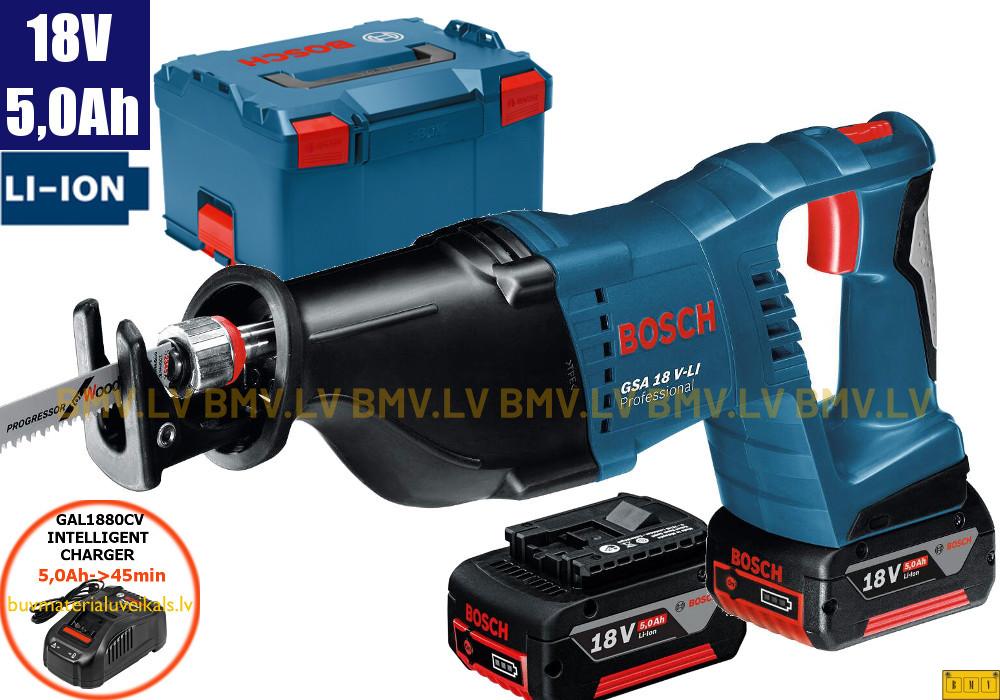 Zobenzāģis Bosch GSA 18 V-Li (2x5,0Ah, GAL 1880 CV, L-boxx)