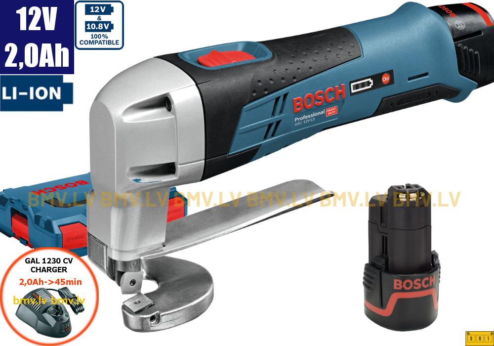 Metāla šķēres Bosch GSC 12V-13 (2x2,0Ah)