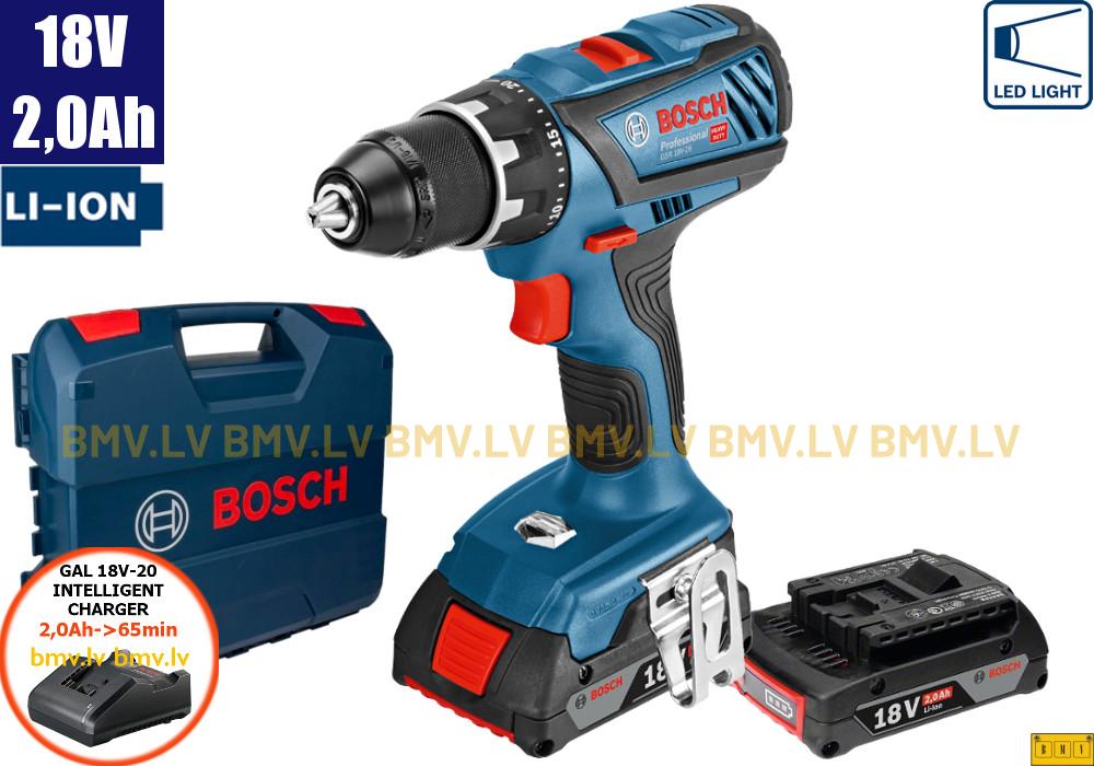 Urbjmašīna/Skrūvgriezis Bosch GSR 18V-28 (2x2,0Ah, GAL 18V-20, L-Case)