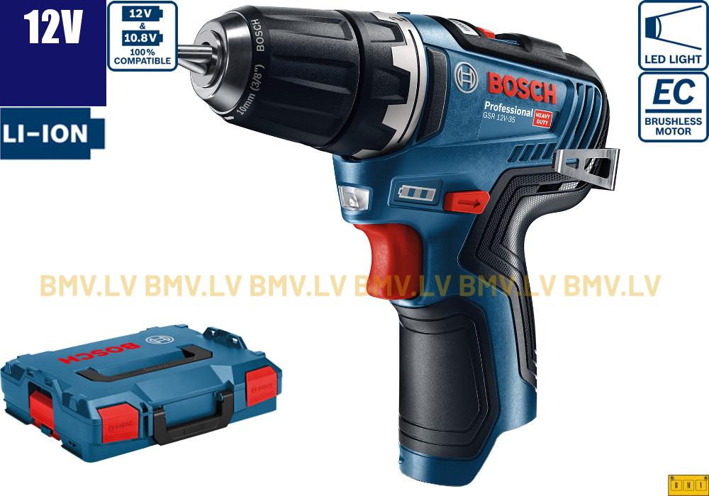 Urbjmašīna/Skrūvgriezis Bosch GSR 12V-35 (BEZ akku un lādētāja) L-Boxx