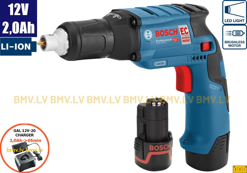 Skrūvmašīna Bosch GTB 12V-11 (2x2,0Ah, GAL 12V-20)