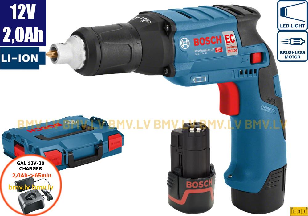 Skrūvmašīna Bosch GTB 12V-11 (2x2,0Ah, GAL 12V-20, L-Boxx)