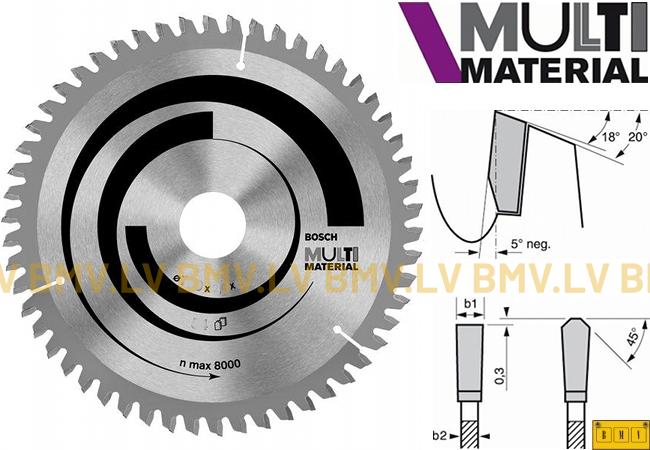 Zāģripa Bosch Multi Material 254x30mm 80z