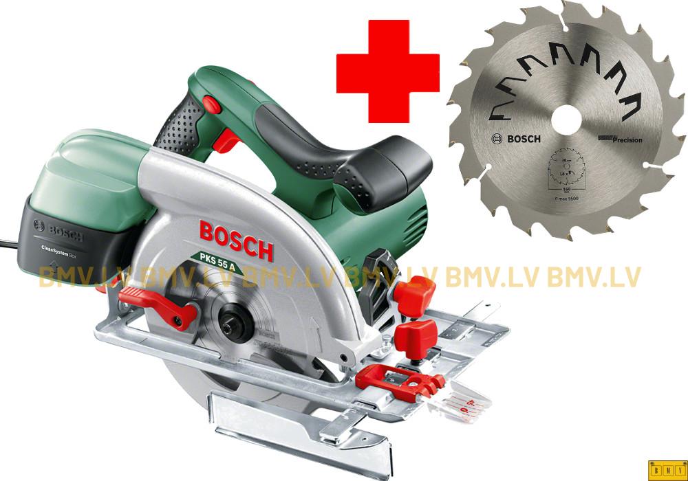 Rokas ripzāģis Bosch PKS 55 A + papildripa Precision