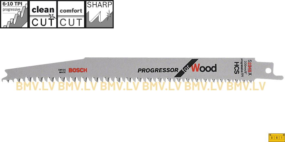 Zobenzāģa asmenis 200mm Bosch S 2345 X Progressor for Wood