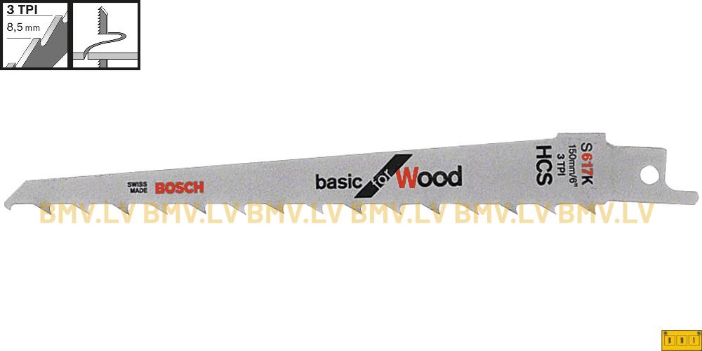 Zobenzāģa asmenis 150mm Bosch S 617 K Basic for Wood
