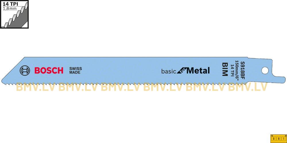 Zobenzāģa asmenis 150mm Bosch S 918 BF Basic for Metal