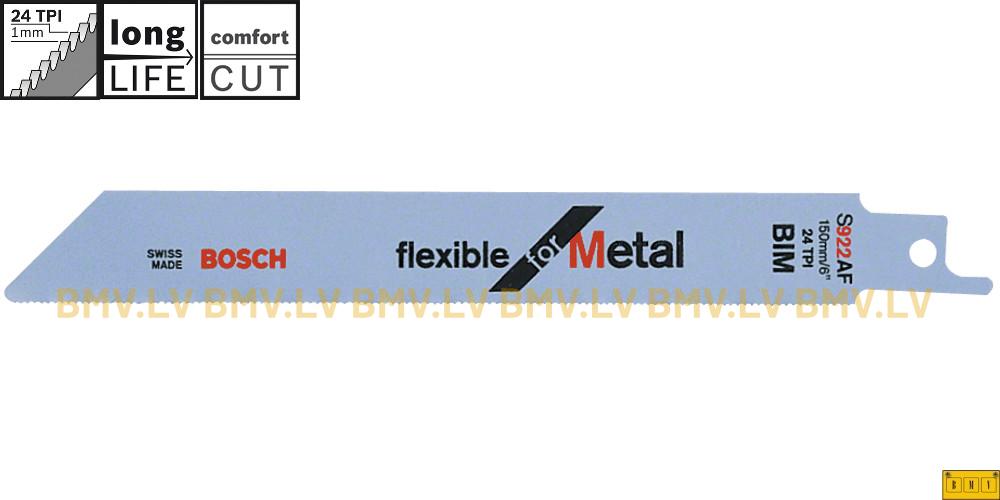 Zobenzāģa asmenis 150mm Bosch S 922 AF Flexible for Metal (5gab)