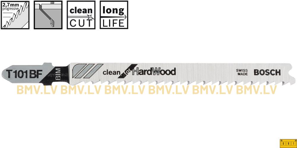 Figūrzāģa asmenis kokam Bosch clean for HardWood T101BF