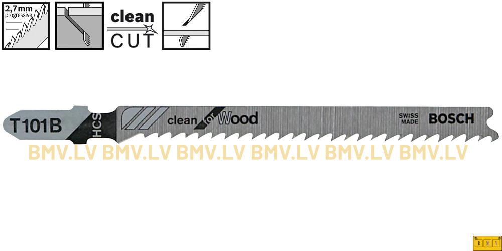 Figūrzāģa asmenis kokam Bosch clean for Wood T101B