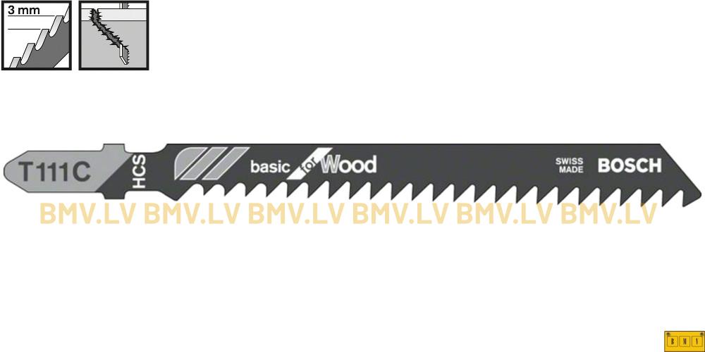 Figūrzāģa asmenis kokam Bosch basic for Wood T111C