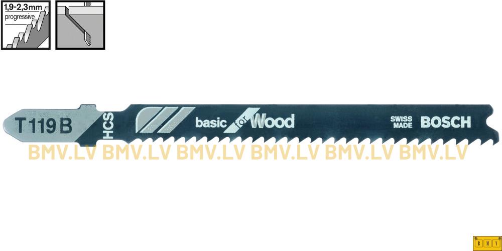 Figūrzāģa asmenis kokam Bosch basic for Wood T119B