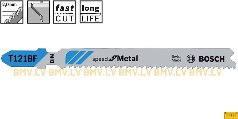Figūrzāģa asmenis metālam Bosch speed for Metal T121BF