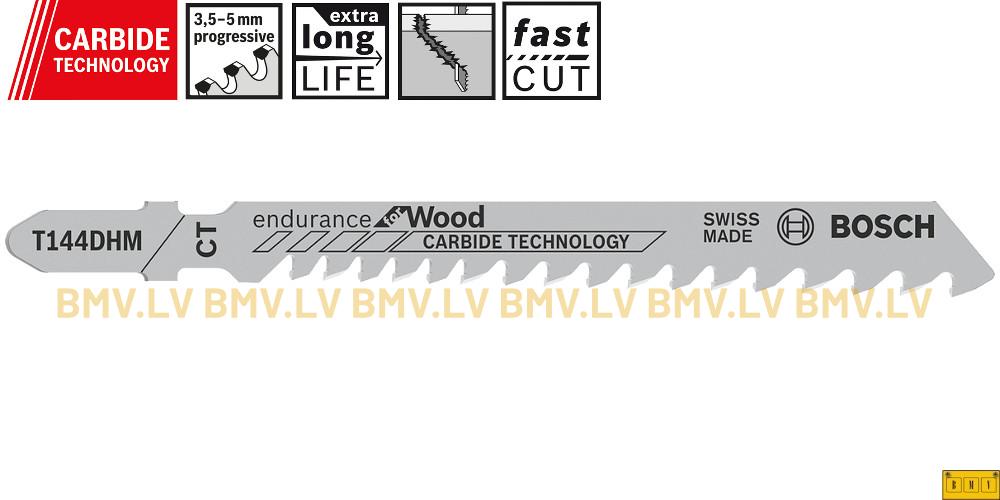 Figūrzāģa asmenis kokam Bosch endurance for Wood T144DHM (3gab)