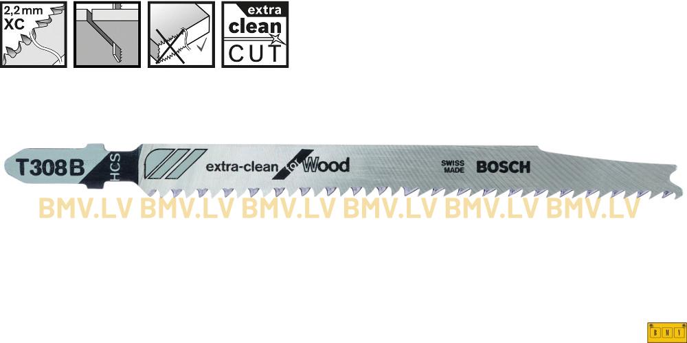 Figūrzāģa asmenis kokam Bosch extra-clean for Wood T308B