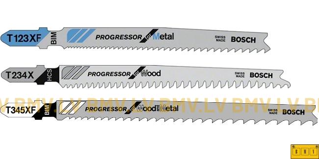 Figūrzāģa asmeņu komplekts Progressor Bosch T123X + T234X + T345XF