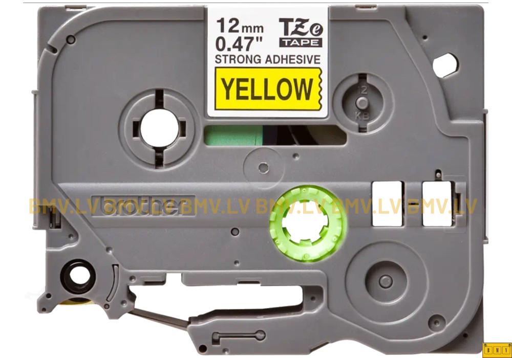 Uzlīmju lente Brother TZe-S631 melns uz dzeltena 12mmx8m Strong Adhesive