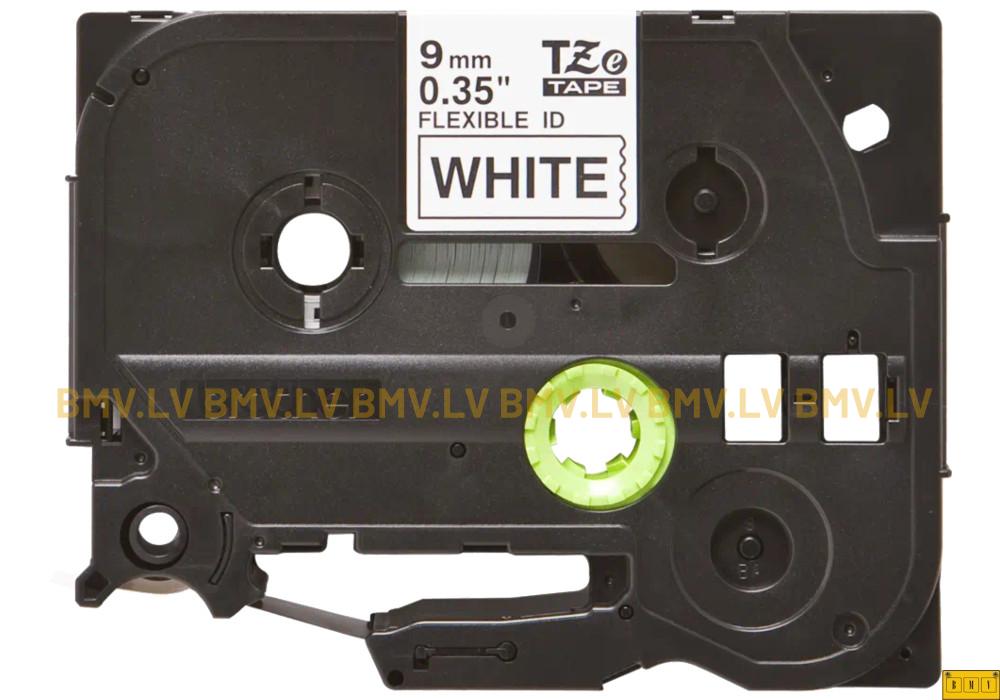 Uzlīmju lente Brother TZe-FX221 melns uz balta 9mmx8m Flexible
